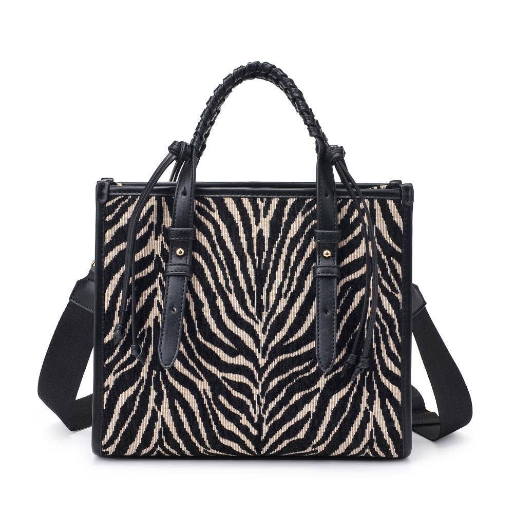 Dinsdale Zebra Print Crossbody: Black