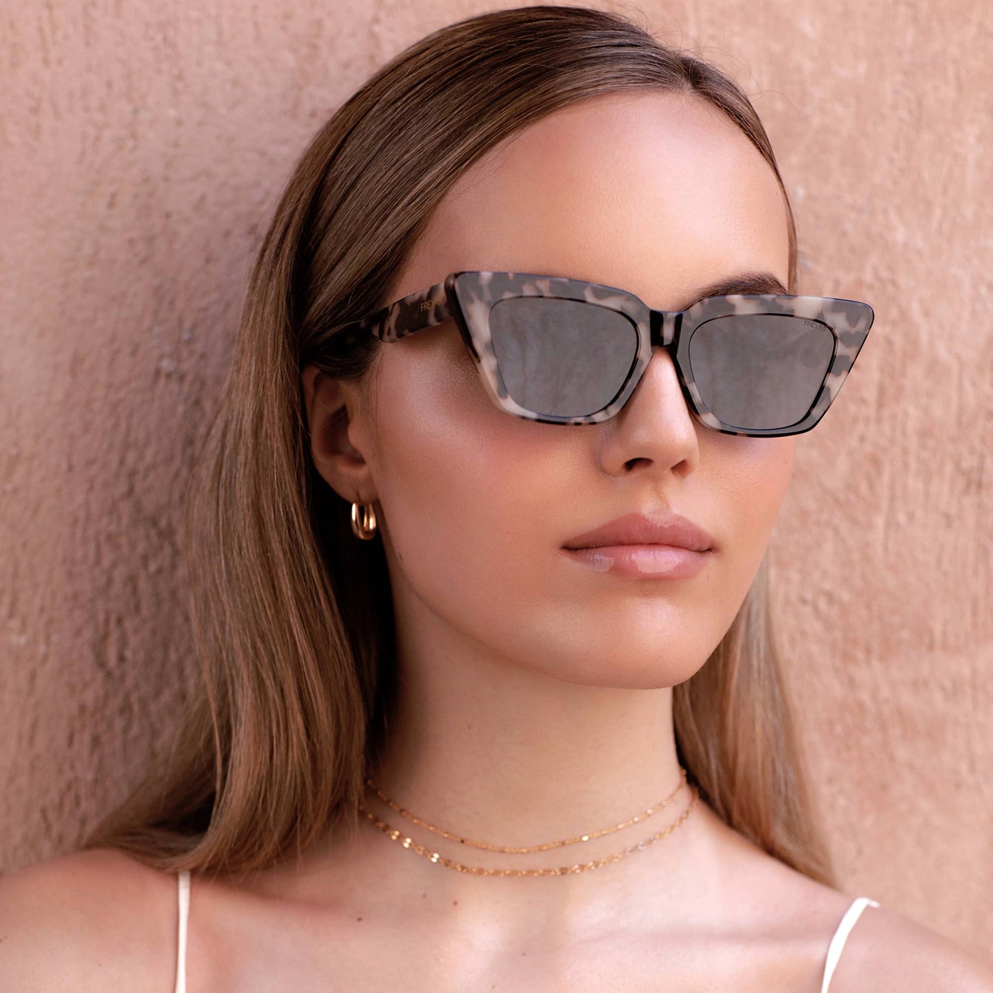 Vista Acetate Cat Eye Sunglasses: Milky Tortoise