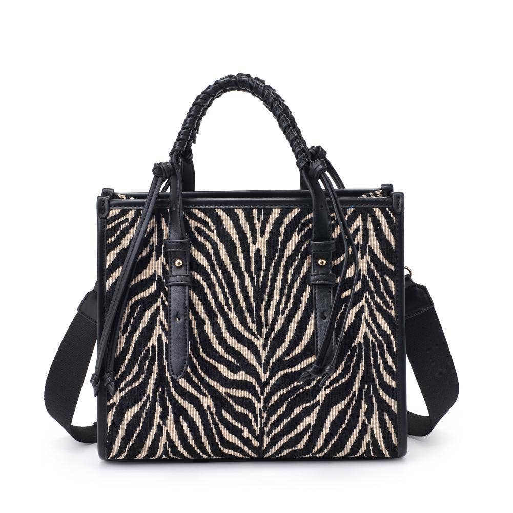 Dinsdale Zebra Print Crossbody: Black