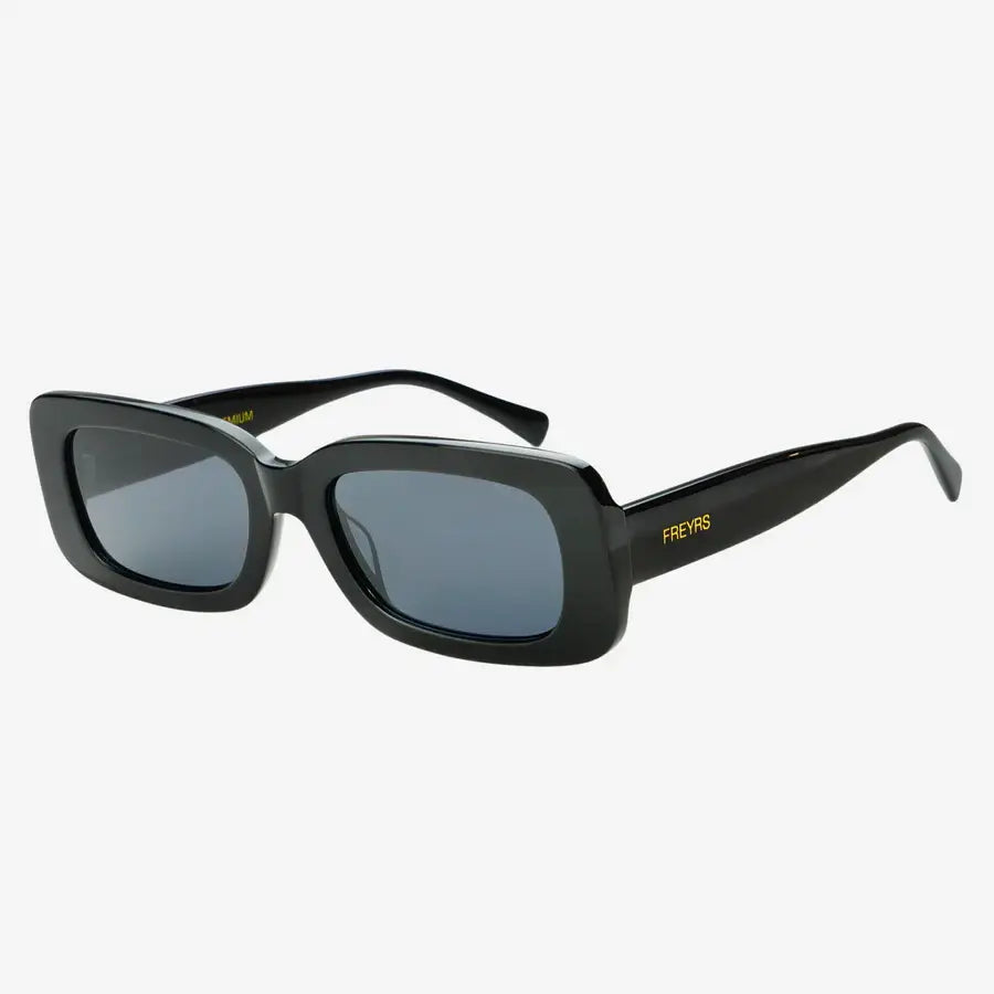 Noa Acetate Unisex Rectangular Sunglasses: Black