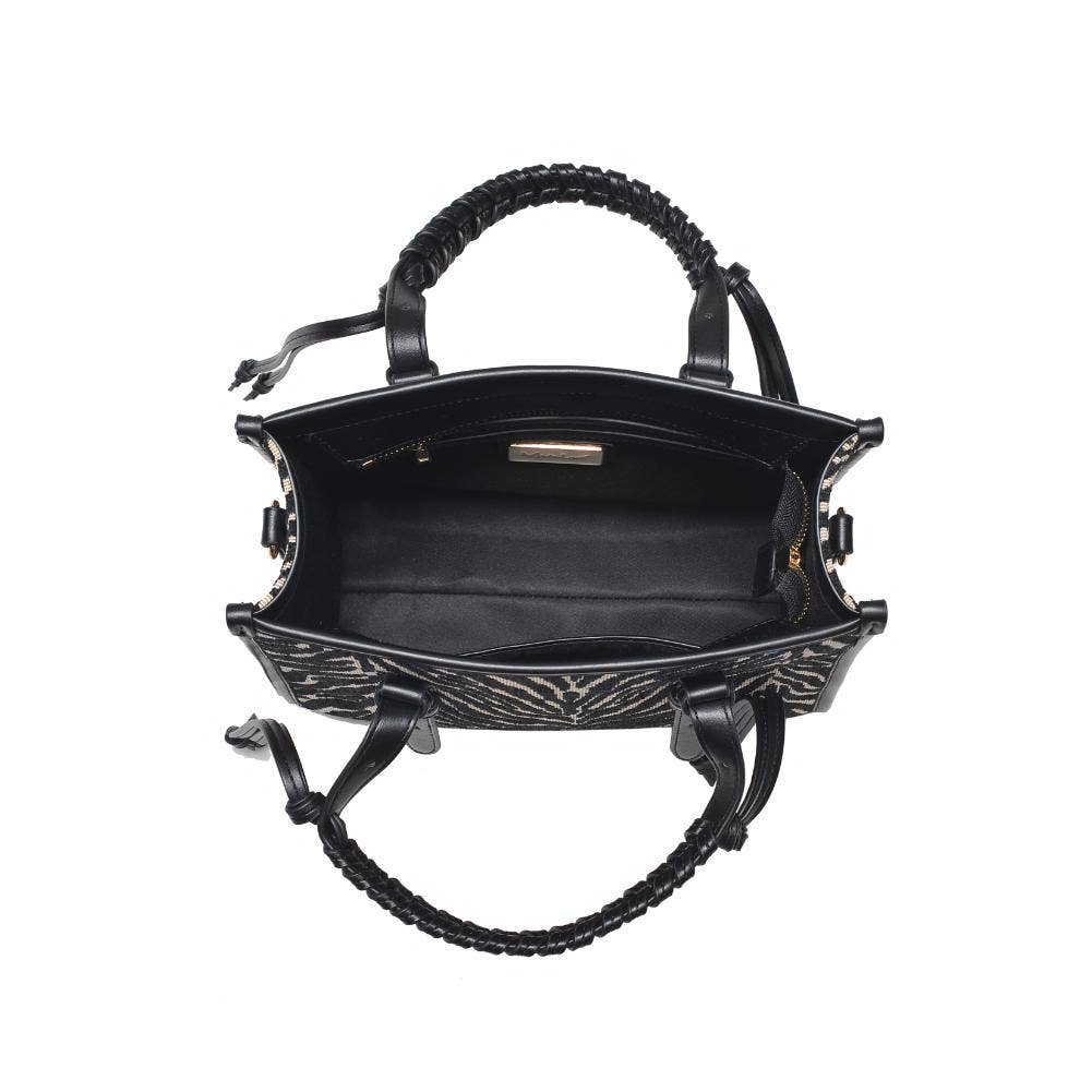 Dinsdale Zebra Print Crossbody: Black