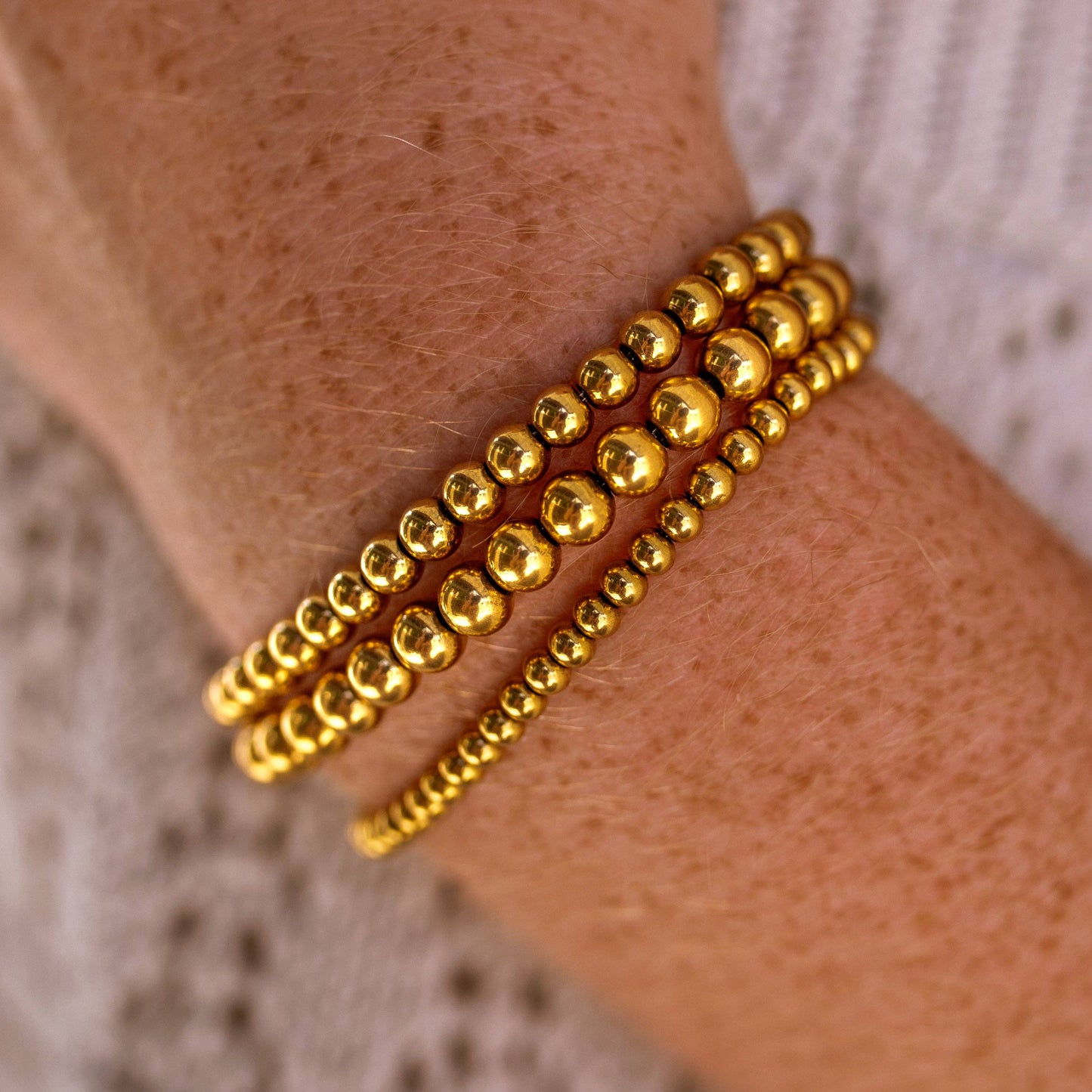 Seaside Stretch Bracelet: Gold / 3mm