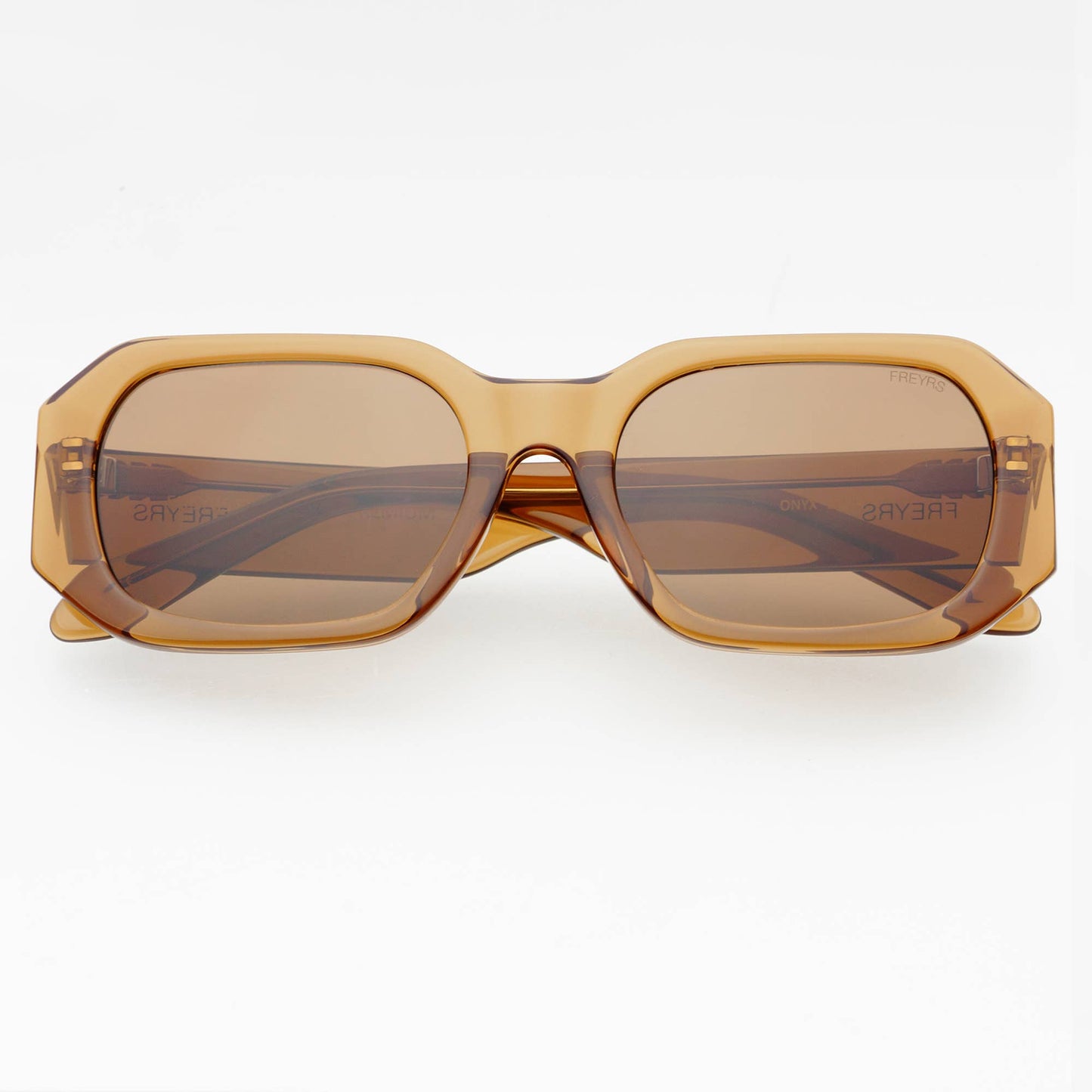 Onyx Acetate Womens Rectangular Sunglasses : Brown