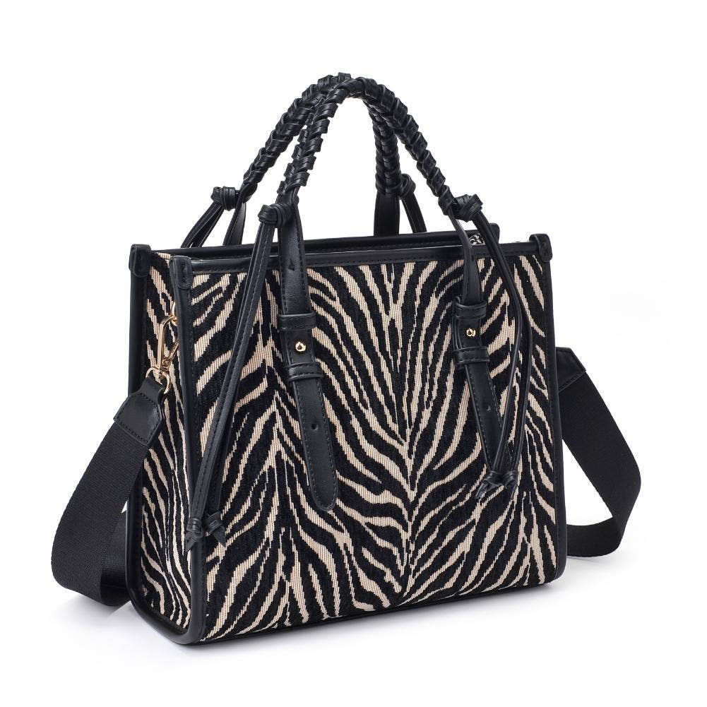 Dinsdale Zebra Print Crossbody: Black