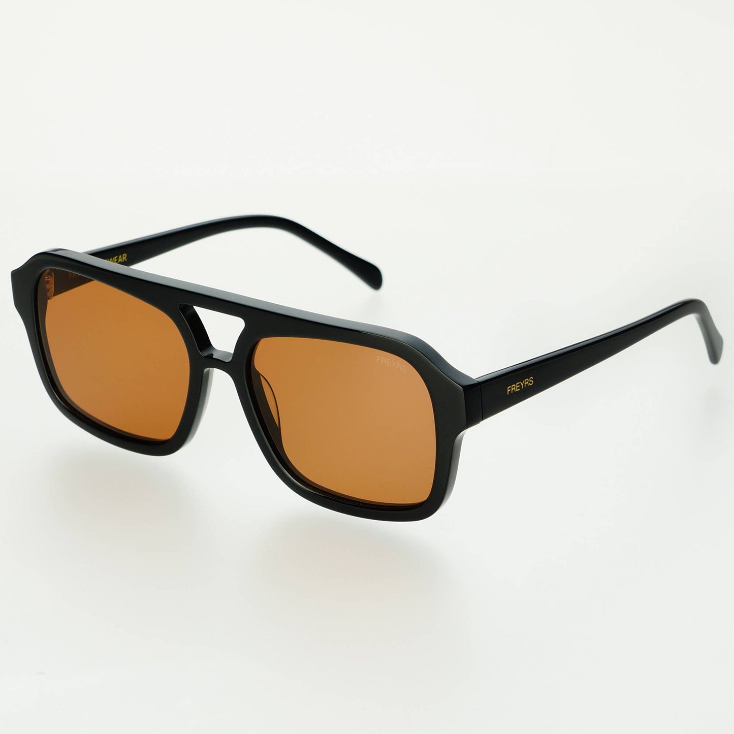 Havana Acetate Aviator Sunglasses: Black