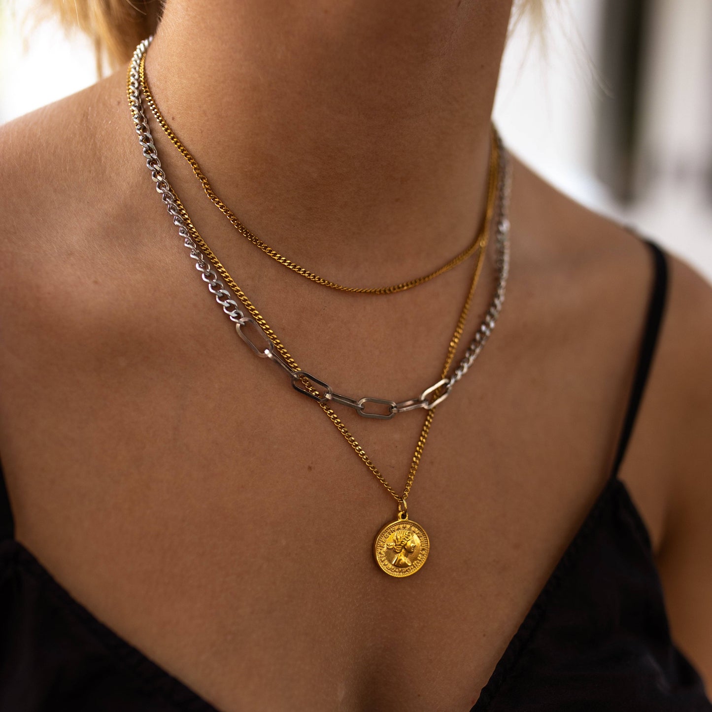 3 Little Birds Necklace: Gold