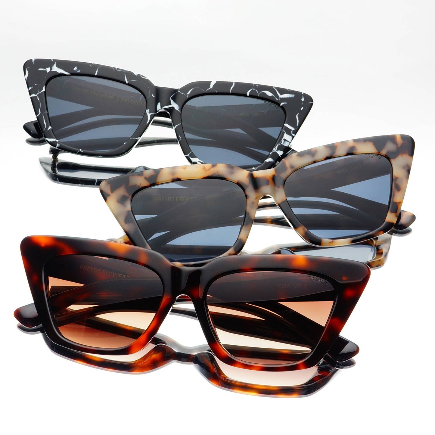 Vista Acetate Cat Eye Sunglasses: Milky Tortoise