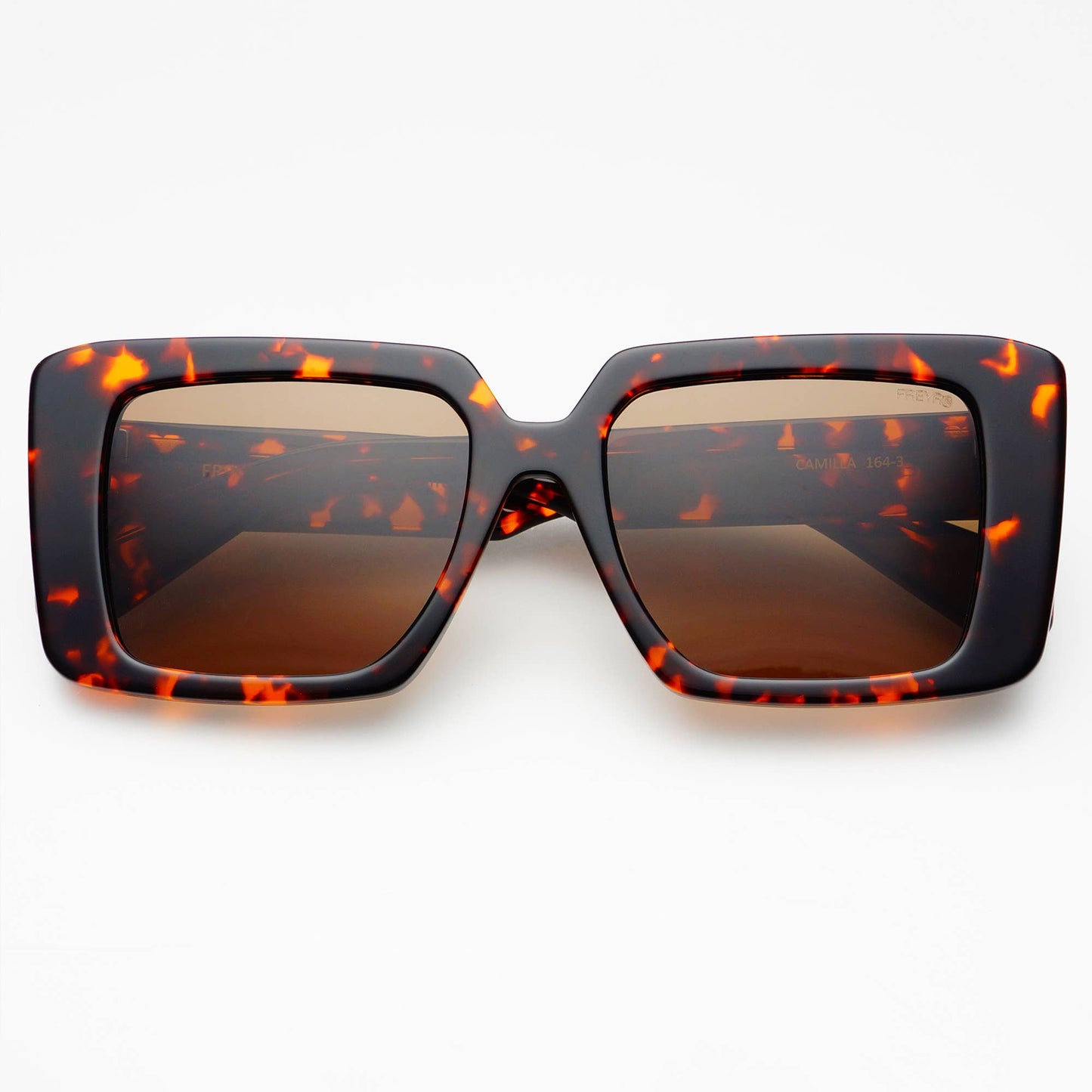 Camilla Acetate Womens Rectangular Sunglasses: Brown Tortoise