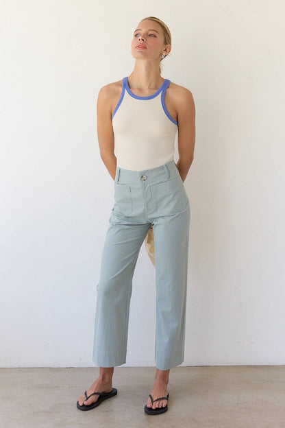 Washed Ringer Tank Top- Cream
