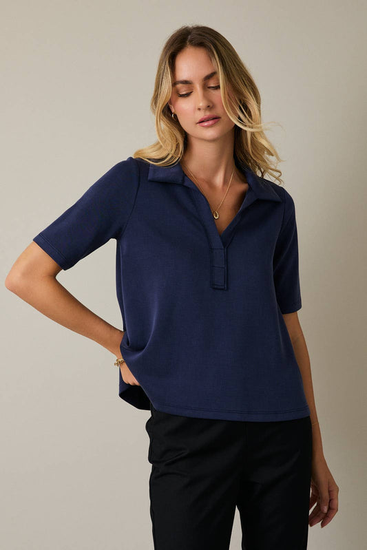 Navy Blue Collared Tee