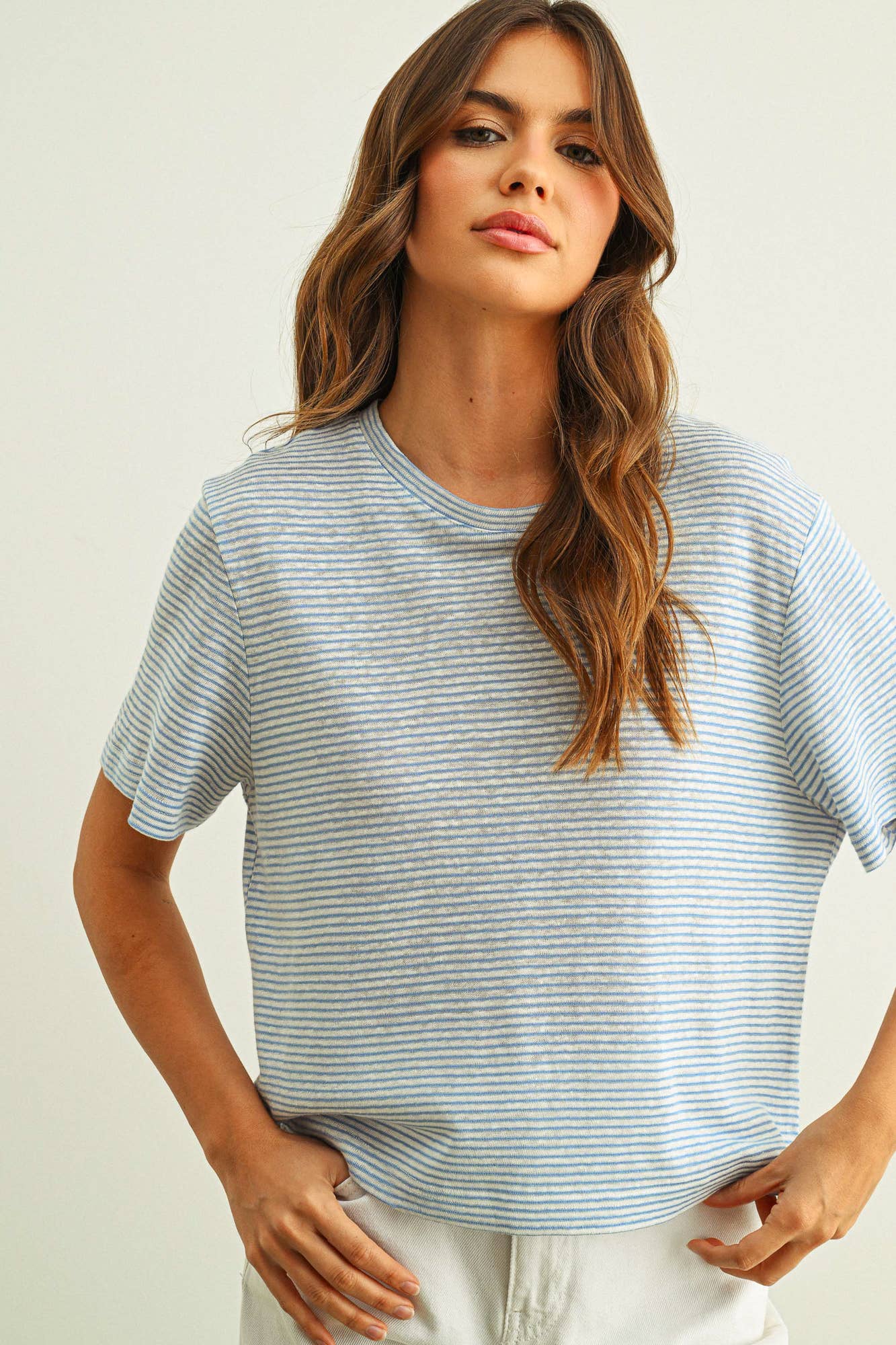 The Baby Blue Striped Top