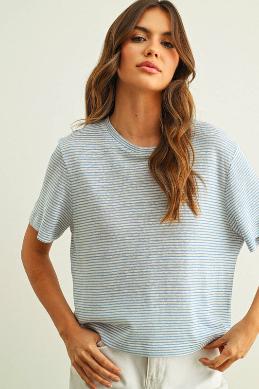 The Baby Blue Striped Top