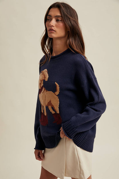 Western Dog Pullover Sweater