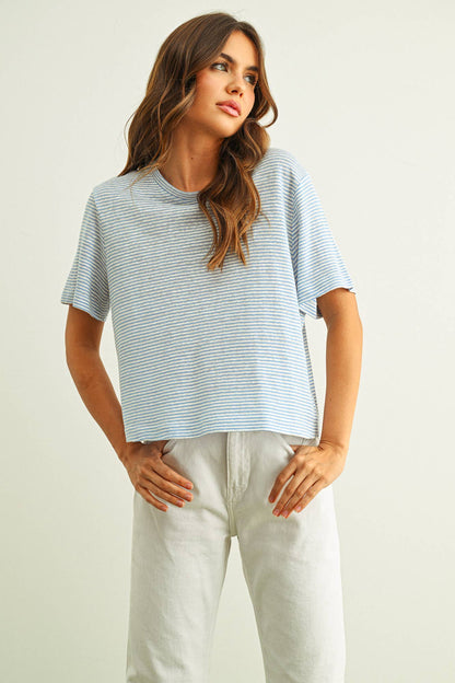 The Baby Blue Striped Top