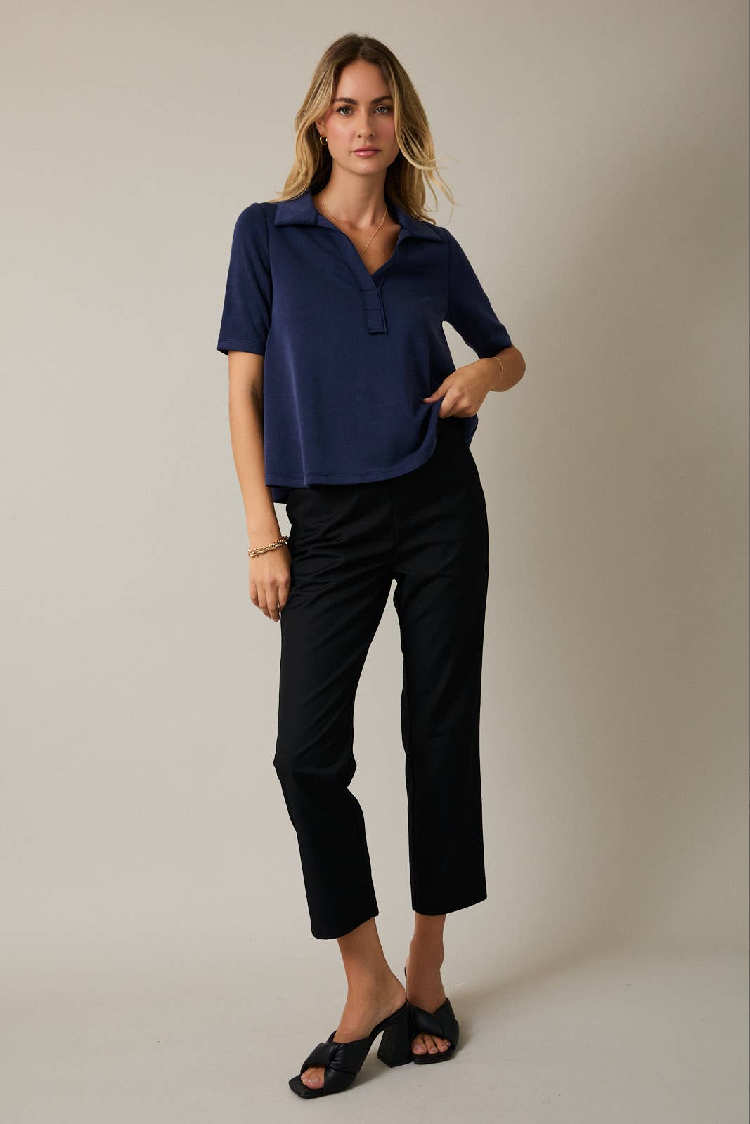 Navy Blue Collared Tee