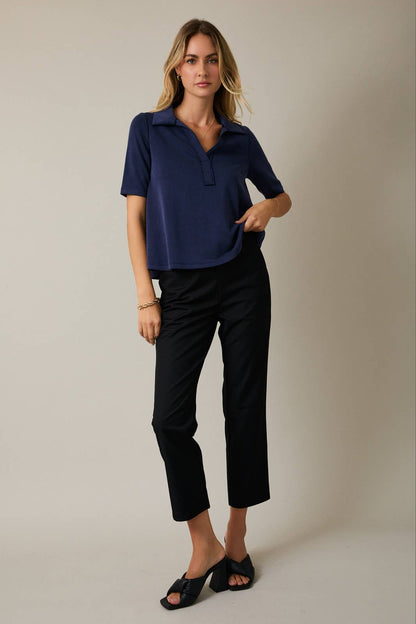 Navy Blue Collared Tee