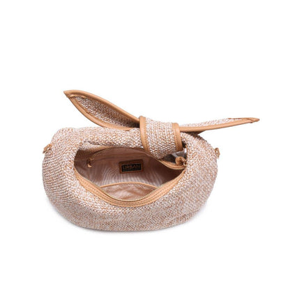 Paloma Knot Straw Crossbody: Tan