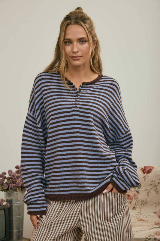 The Millie Striped Henley Top