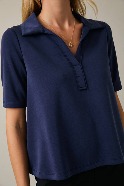 Navy Blue Collared Tee