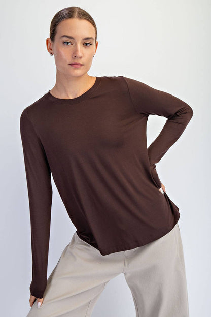 The Every Day Long Sleeve- Brown