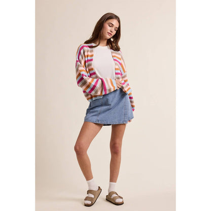 The Multi Colored Striped Cardigan
