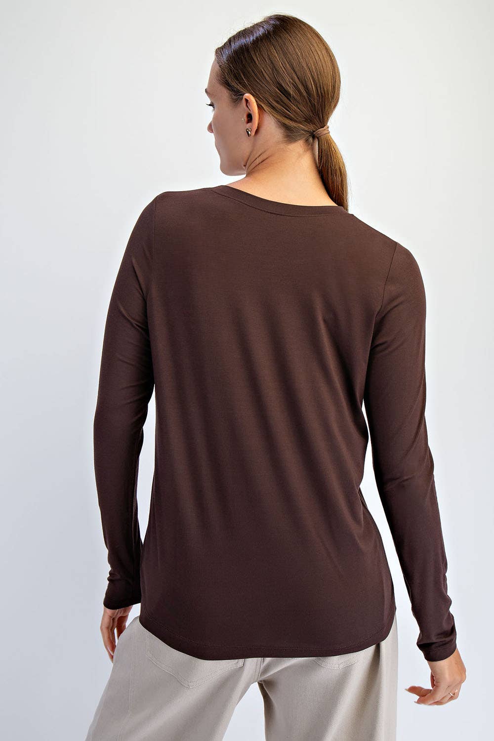 The Every Day Long Sleeve- Brown