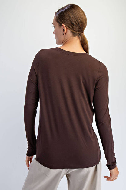 The Every Day Long Sleeve- Brown