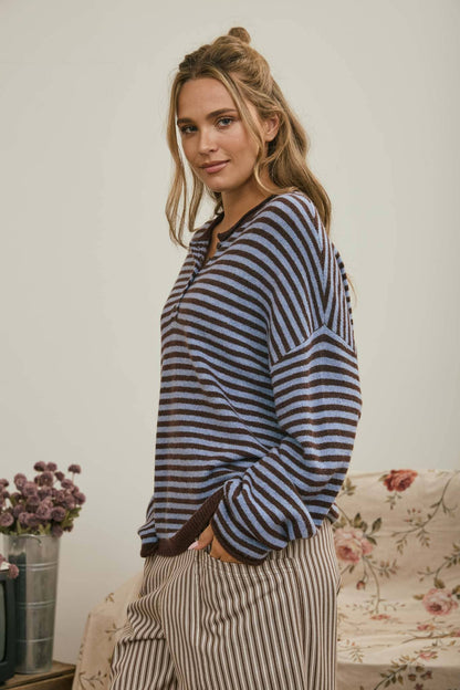 The Millie Striped Henley Top