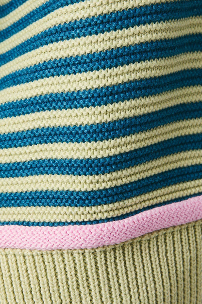 Sage-Teal Striped Sweater