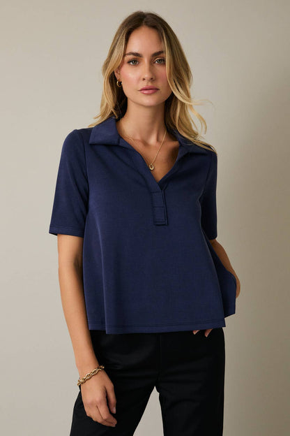 Navy Blue Collared Tee
