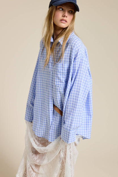 The Gingham Blue Button Up