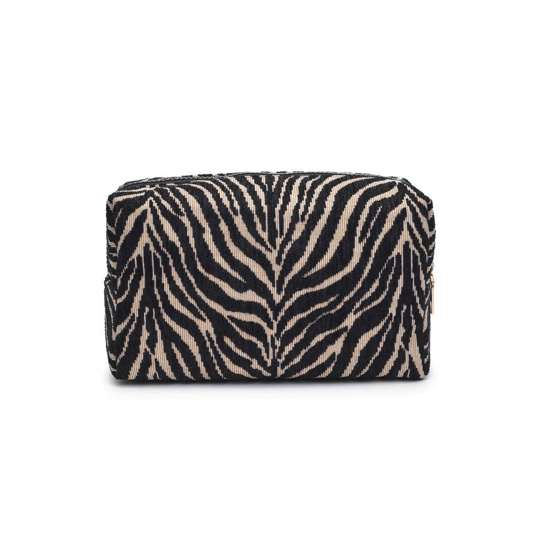 Zebra Cosmetic Pouch: Natural Black