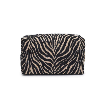 Zebra Cosmetic Pouch: Natural Black