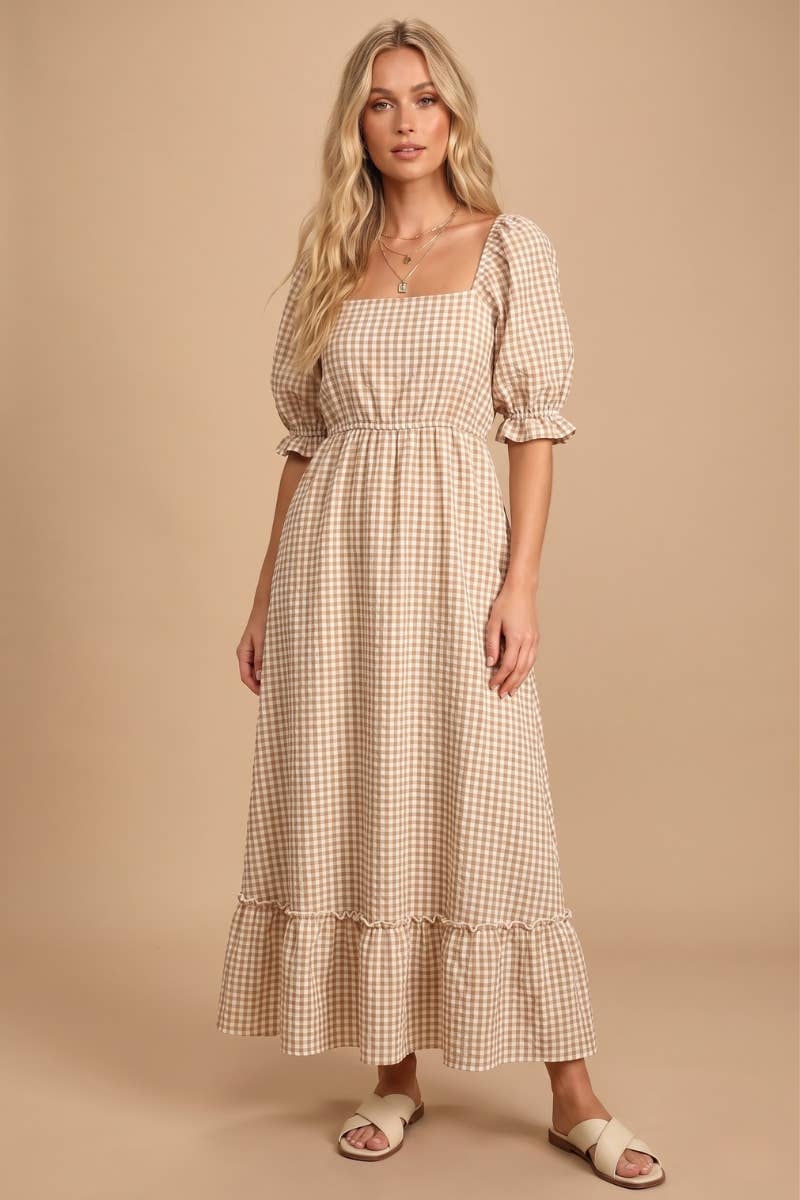 The Angie Gingham Plaid Dress