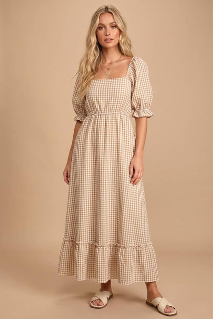 The Angie Gingham Plaid Dress