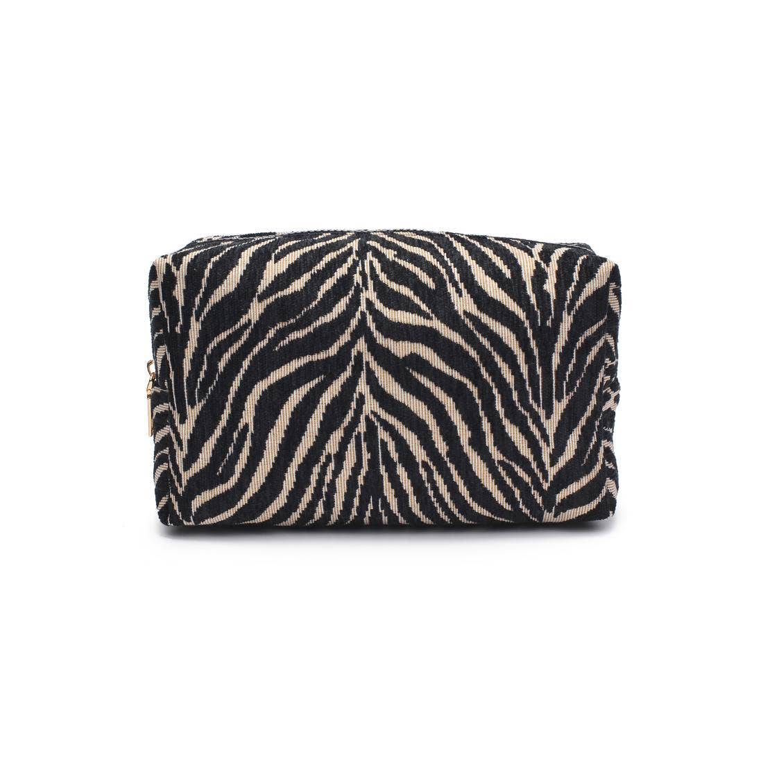 Zebra Cosmetic Pouch: Natural Black
