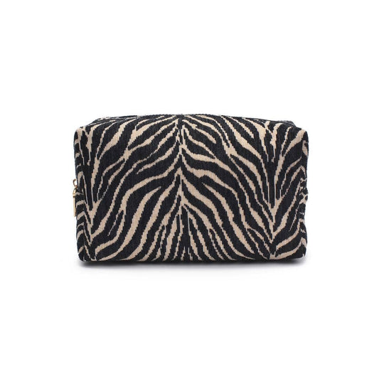 Zebra Cosmetic Pouch: Natural Black