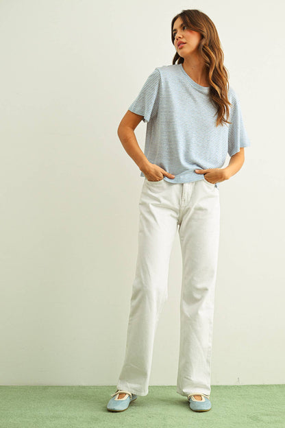 The Baby Blue Striped Top