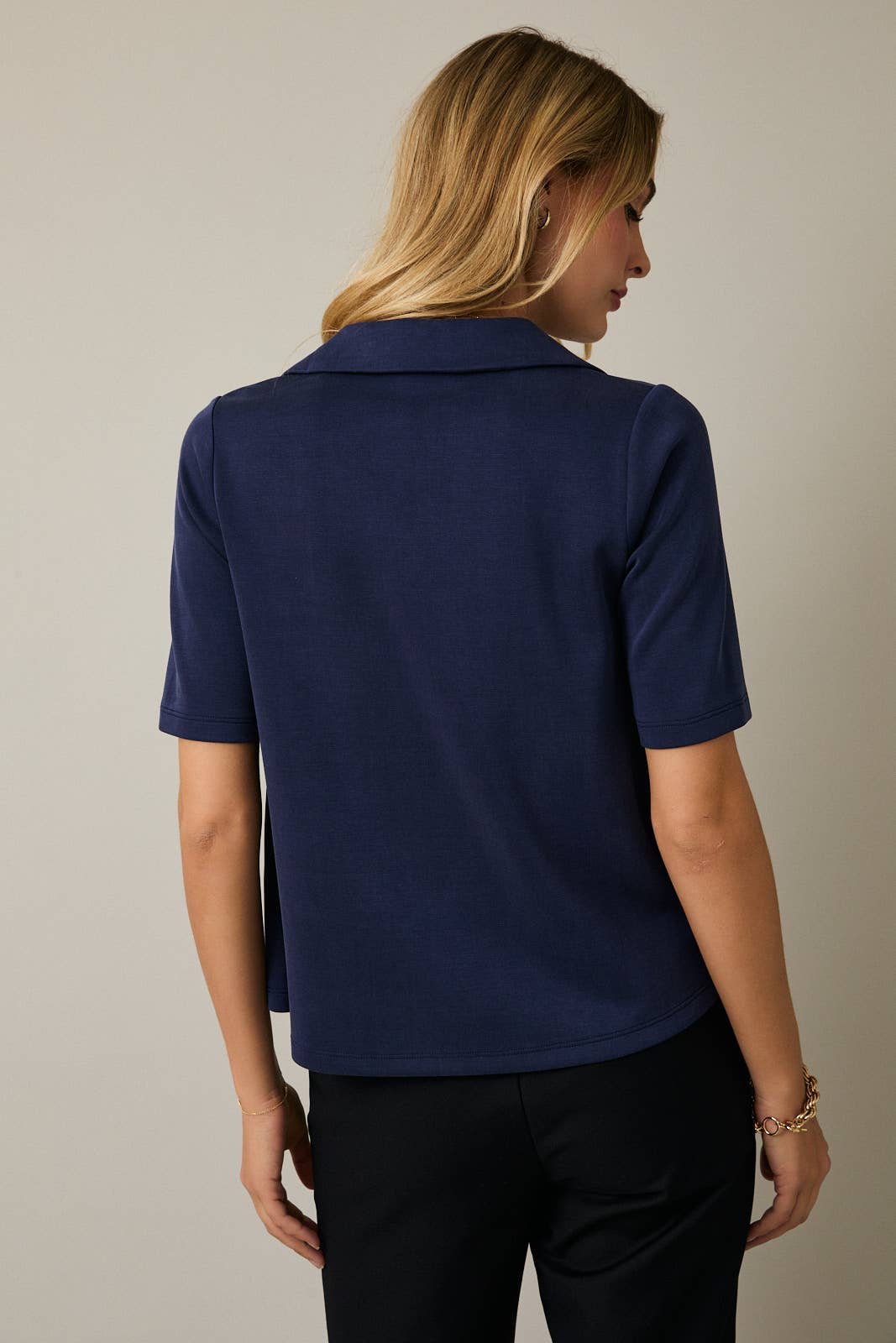 Navy Blue Collared Tee