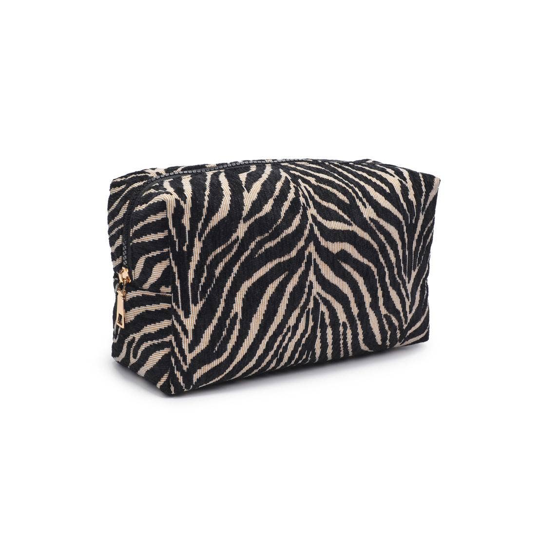 Zebra Cosmetic Pouch: Natural Black