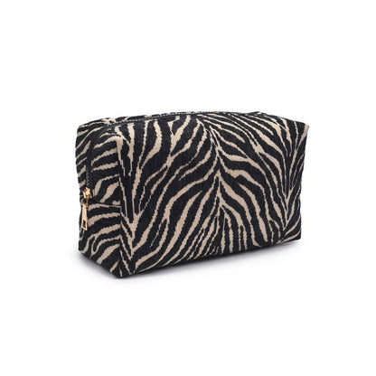 Zebra Cosmetic Pouch: Natural Black