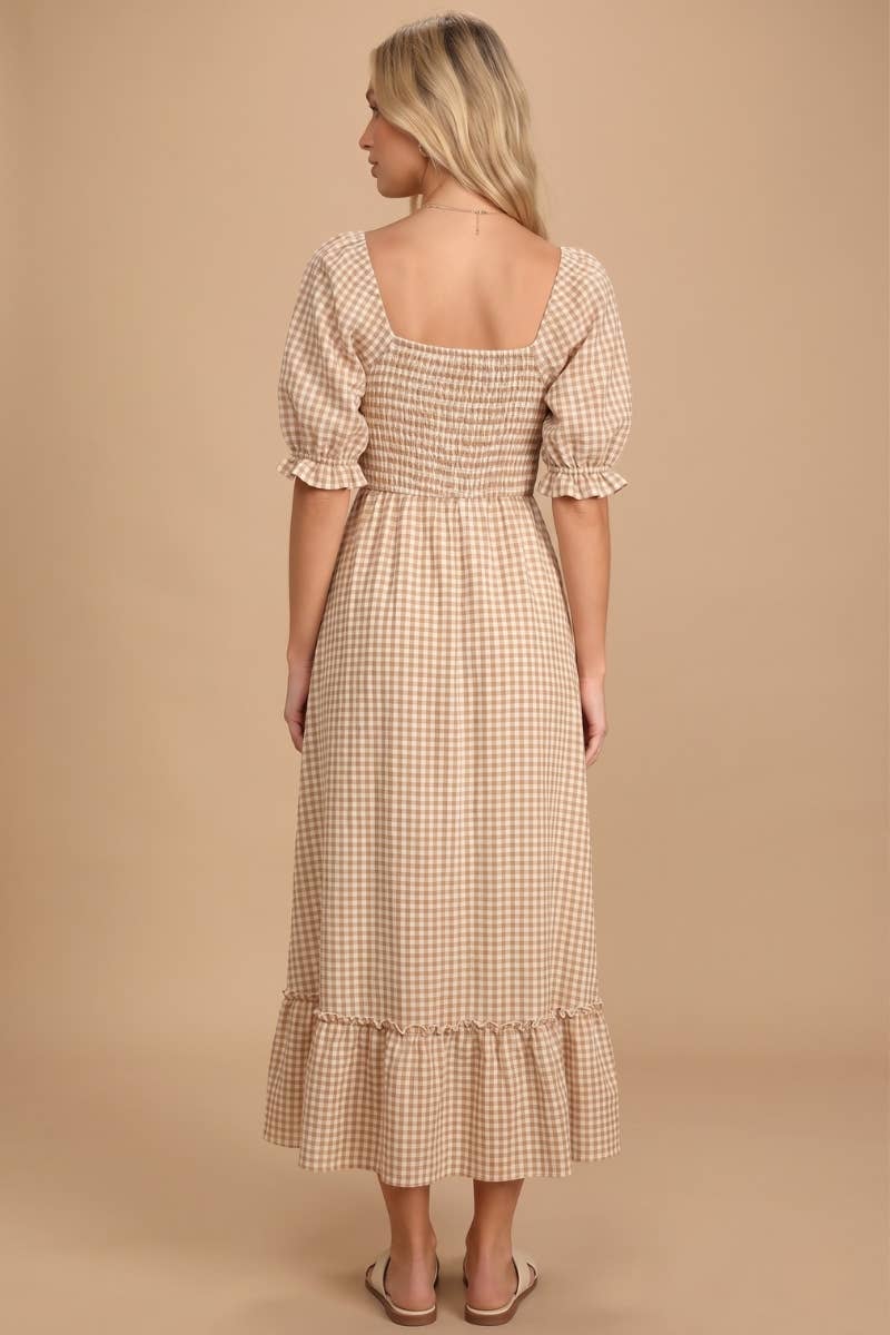 The Angie Gingham Plaid Dress