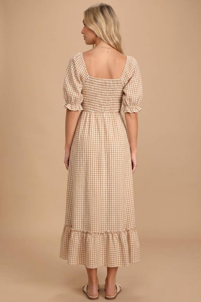 The Angie Gingham Plaid Dress