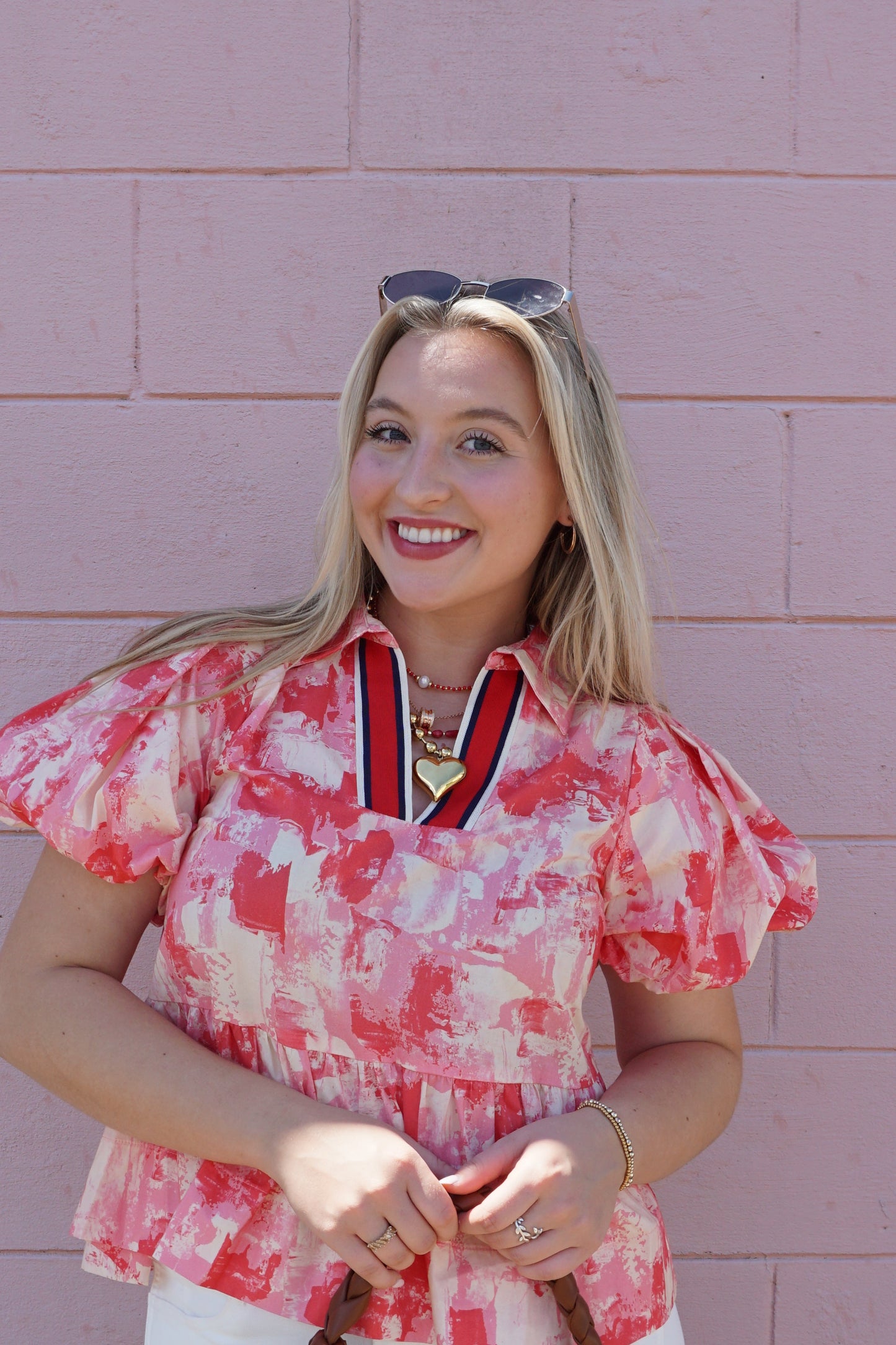 Pink Hues Abstract Peplum Blouse