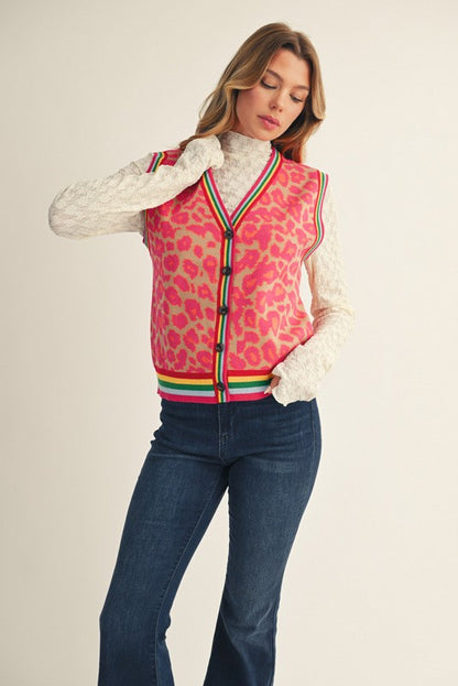 The Annabelle Cheetah Sweater Vest