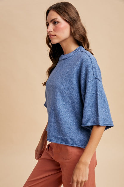 The Lydia Sweater- Dusty Blue