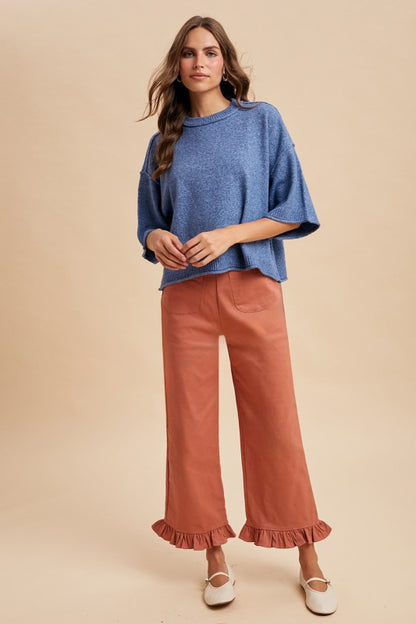 The Lydia Sweater- Dusty Blue