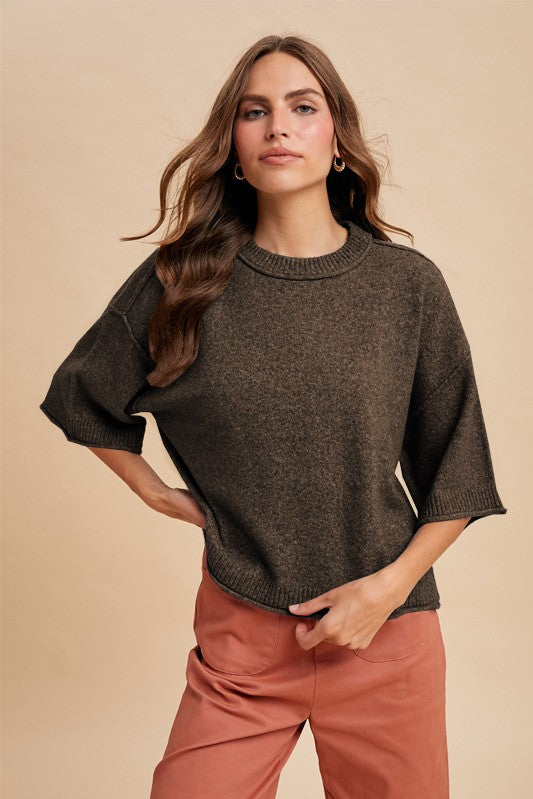 The Lydia Sweater- Dark Brown