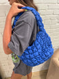 Puffer Shoulder Bag- Blue