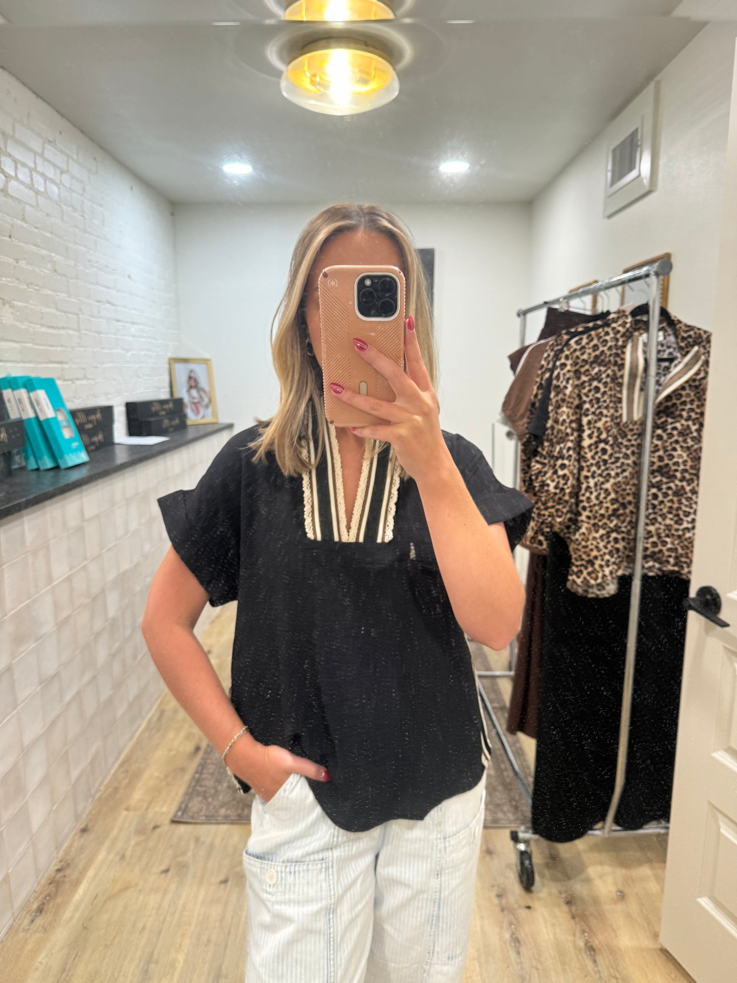Katie Striped Detail Blouse